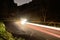 Light trail through Cheddrar Gorge