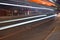 Light trail on the strand in Liverpool City centre