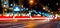 Light trails along busy European city street