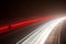 Light trails on a foggy motorway