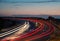 Light trails on highway curve