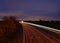 Light trails on motorway at dusk