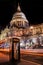 Light trails outside St Pauls