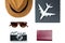 Light travel item accessory, hat, airplane, sunglasses, camera and passport,essentials for vacation trip. travel concept