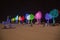 Light trees on the street for christmas in managua