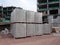 Light weight brick or other name called Autoclaved Aerated Concrete brick pallet at the construction site.