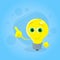 Light Yellow Bulb Cartoon Character Point Finger