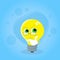 Light Yellow Bulb Think Hold Hand on Chin Look Up
