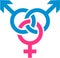 Lightblue and pink bisexual sign