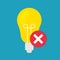 Lightbulb and ban, no sign; blackout, power outage, energy crisis concept