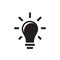 Lightbulb - black icon on white background vector illustration for website, mobile application, presentation, infographic.