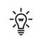 Lightbulb - black icon on white background vector illustration for website, mobile application, presentation, infographic.