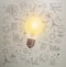 Lightbulb business wall background. concept for new ideas