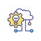 Lightbulb and cloud RGB color icon