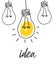 Lightbulb - creative sketch draw vector illustration. Electric lamp logo sign.