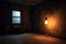 lightbulb in a dark room illuminating a small area