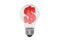 Lightbulb with dollar symbol inside, 3D rendering