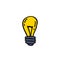 Lightbulb doodle icon, vector illustration