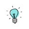 Lightbulb doodle icon, vector illustration