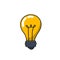 Lightbulb doodle icon, vector illustration