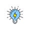 Lightbulb electricity line icon