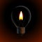 Lightbulb with fire candle