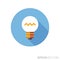 Lightbulb flat design long shadow color vector icon