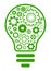 Lightbulb gear green concept