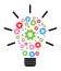 Lightbulb gears icon settings , for mobile applications web sites etc. Vector illustration