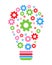 Lightbulb gears icon settings , for mobile applications web sites etc. Vector illustration