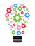 Lightbulb gears icon settings , for mobile applications web sites etc. Vector illustration