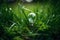 Lightbulb in Green Grass - Minimalist and Dreamy Close-Up Photo with Contrasting Colors and Detail - High Quality Image for