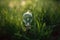 Lightbulb in Green Grass - Minimalist and Dreamy Close-Up Photo with Contrasting Colors and Detail - High Quality Image for