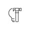 Lightbulb and Hammer outline icon