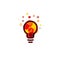 Lightbulb icon. Creative idea logo design concept. Bright colorful circles, bubbles vector art. Solution for inspiration