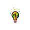 Lightbulb icon. Creative idea logo design concept. Bright colorful circles, bubbles vector art. Solution for inspiration