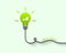 Lightbulb with leaf as green energy concept