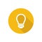 Lightbulb outline icon in flat with shadow