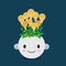 Lightbulb plant in smiley pot