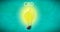 Lightbulb revealing the word `CBD` against teal tie-dye background