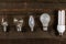 Lightbulbs on wooden background