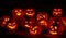 Lighted Halloween Pumpkins with Candles