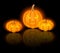 Lighted Jack-O-Lanterns (Halloween pumpkins). Vector eps-10.