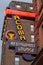 Lighted neon sign for the Acoma Restaurant and Lounge in Butte, Montana, USA