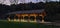 Lighted park shelter at dusk in Stewart lake county park Mount Horeb wisconsin