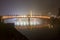 Lightened bridge at Darsena enbakment at Xmas time, Milan, Italy
