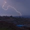 A lightening bolt during a storm in the Andes mountains, Ayacucho, Peru