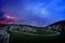 Lightening and storm over hills , Dobrogea, Romania