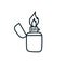 Lighter doodle icon, vector black line illustration