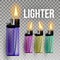 Lighter Vector. Fuel Ignite. Flaming Style. 3D Realistic Lighter Icon. Illustration